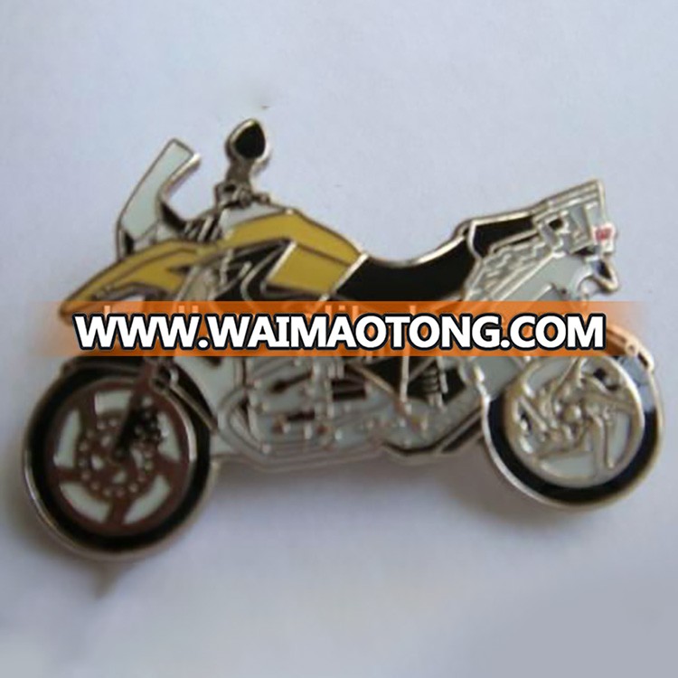 Custom metal motorcycle lapel pin badge with plating nickel and cheap price