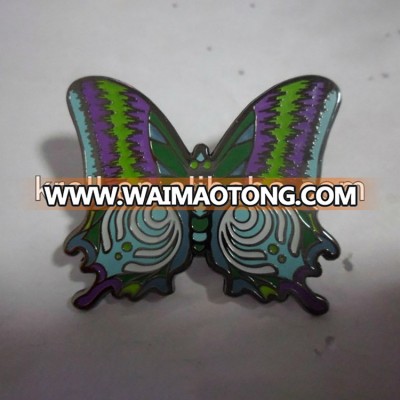 Custom metal butterfly lapel pin with plating nickel in fast ship and cheap price