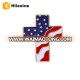 Custom Metal American Star Stripe Flag Patriotic Christian Cross Religious Lapel Pin